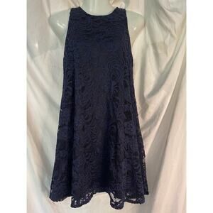 Altar'd State Dress Women’s Size Small Navy Lace Lined A-Line Cutout Pullover